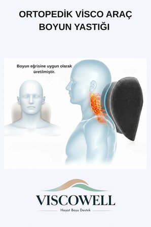 Visco İkili Araç Başlıkları Araç Boyun Yastığı – Ortopedik Oto Koltuk Boyun Desteği Siyah