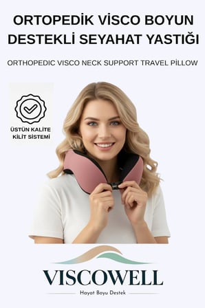 Ortopedik Boyun Yastığı Visco Boyun Destekli Seyahat Boyun Yastığı Araba Ev Uçak Taşınabilir