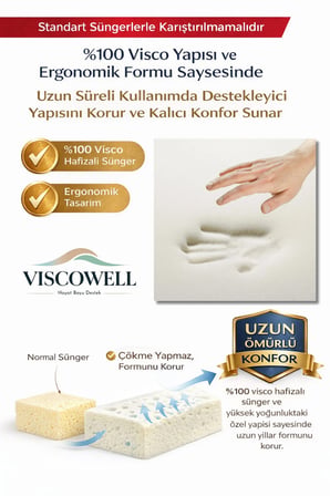Visco 3'lü Set Ortopedik Yastık Seti Bel, Boyun ve Kalça Desteği Ergonomik Minderi