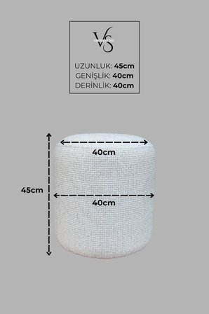 Silindir Puf - LISBON Bukle Şönil Kumaş - Modern Dekoratif Şık ve Konforlu Puf&Bench