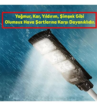 Asyagrup Voltek 200w Kumandalı Solar Led Sokak Armatürü / Sensörlü - Beyaz Işık