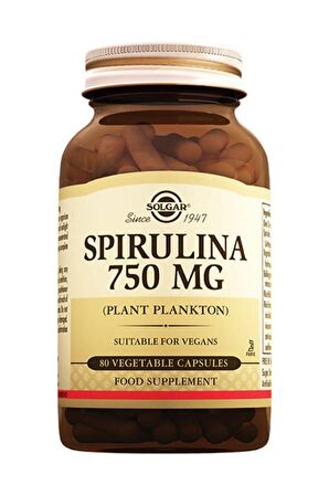 Solgar Spirulina 750mg 80 Tablet E-vital