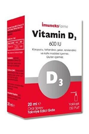 Imuneks Vitamin D3 600 Iu Sprey 20ml