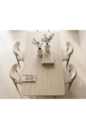 Velora Traverten Masa Takımı 1 Masa 6 Sandalye (170 x 90)