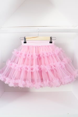 %100  EL YAPIMI PUDRA PEMBE RENK KZ ÇOCUK TÜTÜ ETEK