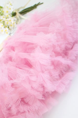 %100  EL YAPIMI PUDRA PEMBE RENK KZ ÇOCUK TÜTÜ ETEK