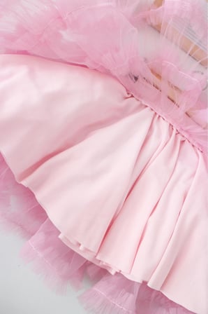 %100  EL YAPIMI PUDRA PEMBE RENK KZ ÇOCUK TÜTÜ ETEK