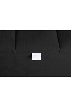 Vetra Mini Royal Siyah Kumaş Sandıklı Puf- Gold Ayak Dekoratif Bench Puf