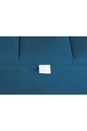 Vetra Mini Royal Mavi Kumaş Sandıklı Puf- Gold Ayak Dekoratif Bench Puf