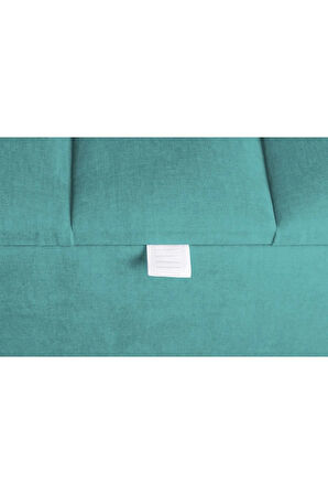 Vetra Mini Royal Turkuaz Kumaş Sandıklı Puf- Gümüş Ayak Dekoratif Bench Puf
