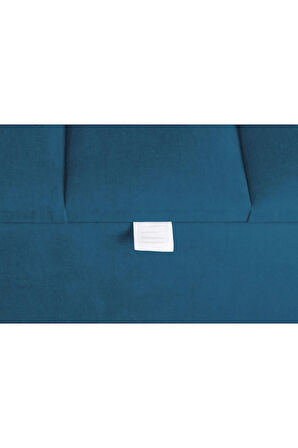 Vetra Mini Royal Mavi Kumaş Sandıklıpuf- Gümüş Ayak Dekoratif Bench Puf