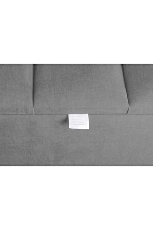 Vetra Mini Royal Gri Kumaş Sandıklıpuf- Gümüş Ayak Dekoratif Bench Puf