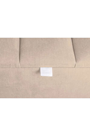 Vetra Mini Royal Krem Kumaş Sandıklıpuf- Gümüş Ayak Dekoratif Bench Puf