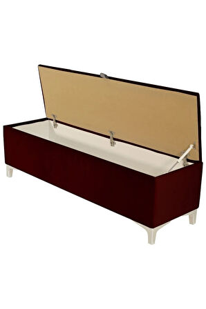 Vetra V2 Sandıklı Puf -  Bordo Dilimli Model Sandıklı Bench Puf - Sandıklı Yatak Ucu Bankı