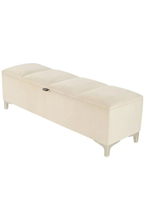 Vetra V2 Sandıklı Puf -  Beyaz Dilimli Model Sandıklı Bench Puf - Sandıklı Yatak Ucu Bankı