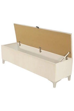 Vetra V2 Sandıklı Puf -  Beyaz Dilimli Model Sandıklı Bench Puf - Sandıklı Yatak Ucu Bankı