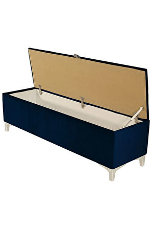 Vetra V2 Sandıklı Puf -  Mavi Dilimli Model Sandıklı Bench Puf - Sandıklı Yatak Ucu Bankı