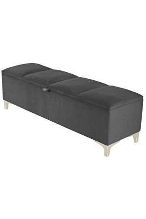Vetra V2 Sandıklı Puf -  Gri Dilimli Model Sandıklı Bench Puf - Sandıklı Yatak Ucu Bankı