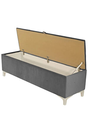 Vetra V2 Sandıklı Puf -  Gri Dilimli Model Sandıklı Bench Puf - Sandıklı Yatak Ucu Bankı