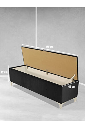 Vetra V2 Sandıklı Puf -  Antrasit Dilimli Model Sandıklı Bench Puf - Sandıklı Yatak Ucu Bankı