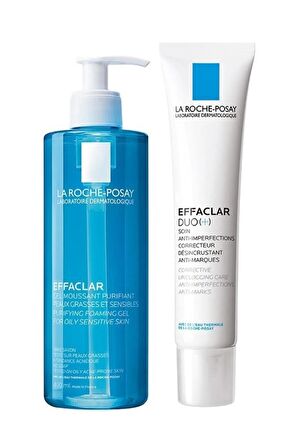 La Roche Posay Effaclar Gel 400 ml+Effaclar Duo 15 ml Akne Seti 