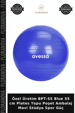 Özel Üretim BPT-55 Blue 55 cm Plates Topu Poşet Ambalaj Mavi Stüdyo Spor Güç