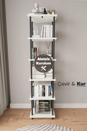 Çevir Kur 45 Cm Beyaz Kitaplık