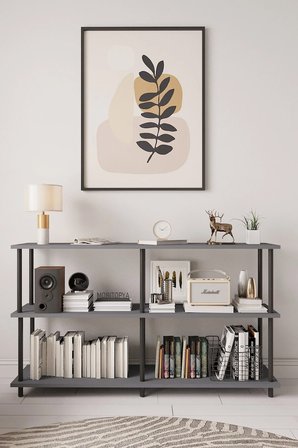Çevir Kur Antrasit 150 Cm Raflı Konsol 150*75*29 Cm
