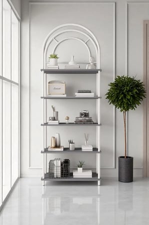 Çevir Kur Atlantik Çam Bohem Kitaplık | Çok Amaçlı, 5 Raflı, Dekoratif Dolap 199x69x27 Cm