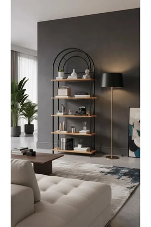 Çevir Kur Atlantik Çam Bohem Kitaplık | Çok Amaçlı, 5 Raflı, Dekoratif Dolap 199x69x27 Cm