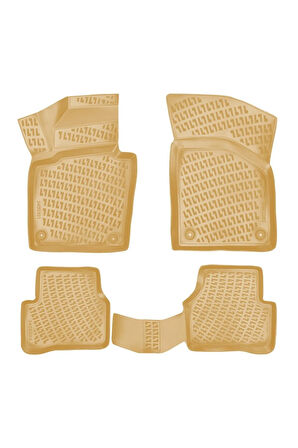 Volkswagen Passat B7 2010-2015 Araca Özel Tasarım 3D Havuzlu Bej Paspas