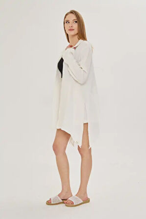 Asimetrik Müslin Ceket