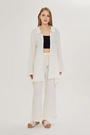 Asimetrik Müslin Ceket