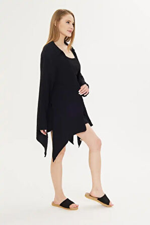 Asimetrik Müslin Ceket