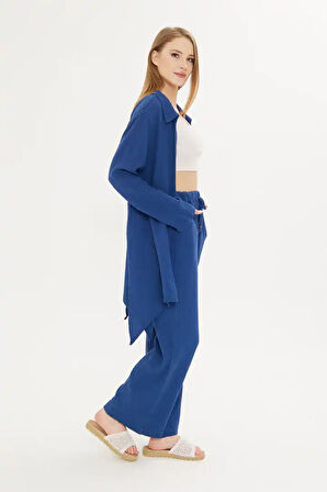 Asimetrik Müslin Ceket