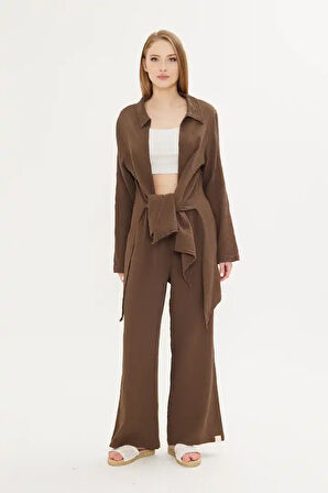 Asimetrik Müslin Ceket