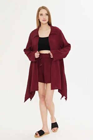 Asimetrik Müslin Ceket