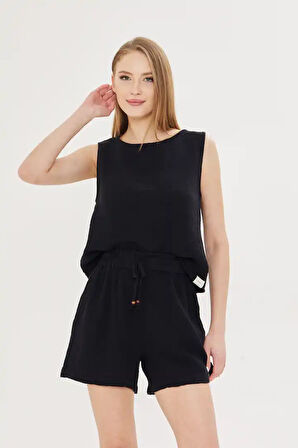 Sıfır Kol Müslin Bluz