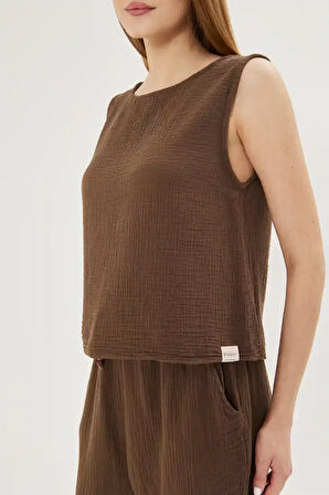 Sıfır Kol Müslin Bluz