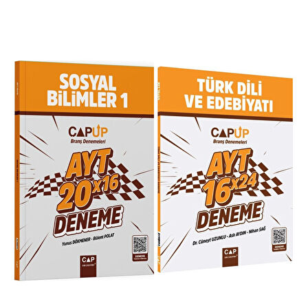 Çap Yayınları AYT Sosyal Bilimler 1 20 X 16 Up ve Edebiyat Deneme Seti 2 Kitap