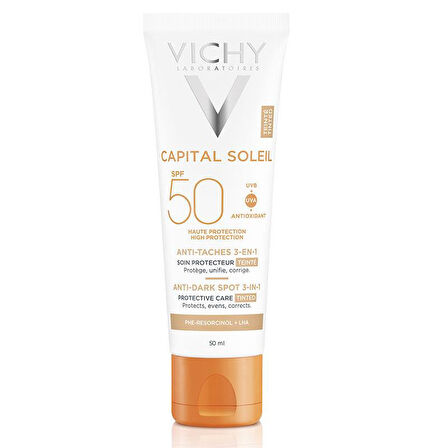 Capital Soleil Anti Dark Spots 3 in 1 Spf50+ Tinted Güneş Kremi 50 ml