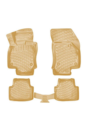 Skoda Octavia 2015 Araca Özel Tasarım 3D Havuzlu Bej Paspas