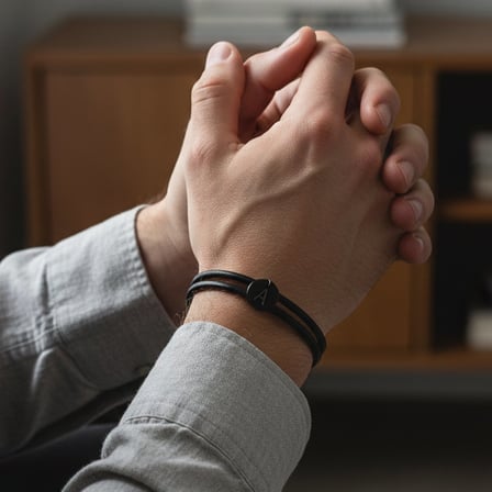 Kişiye Özel Harf Plakalı Çift Sıra Hakiki Siyah Deri Erkek Bileklik