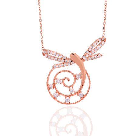 Vaoov 925 Ayar Gümüş Taşlı Yusufçuk Kolye