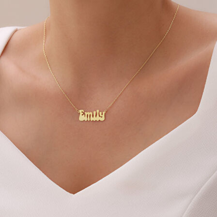 Vaoov 925 Ayar Gümüş Sevimli Yazı Karakteri İsim Kolye