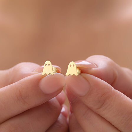 925 Ayar Gümüş Gold Hayalet Küpe