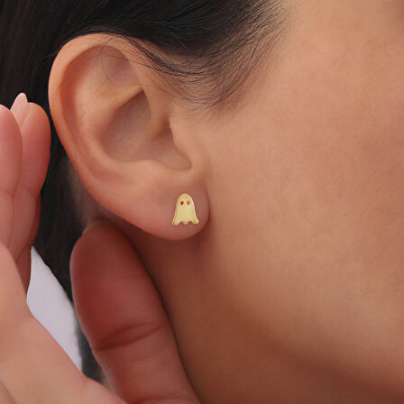 925 Ayar Gümüş Gold Hayalet Küpe