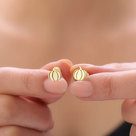 925 Ayar Gümüş Bal Kabağı Küpe