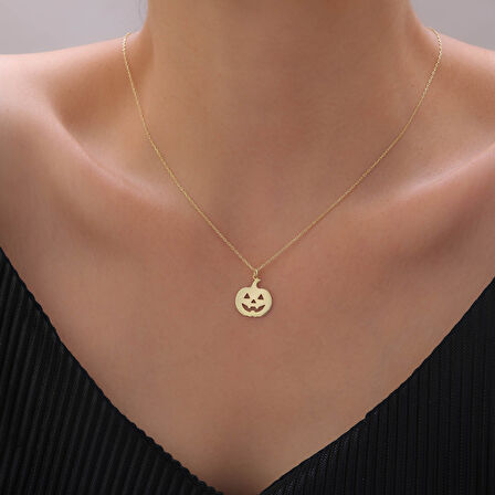 925 Ayar Gümüş Yeni Yıl Bal Kabağı Kolye