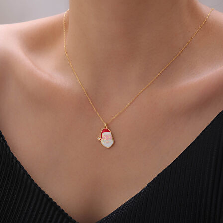 925 Ayar Gümüş Yılbaşı Hediyesi Noel Baba Kolye